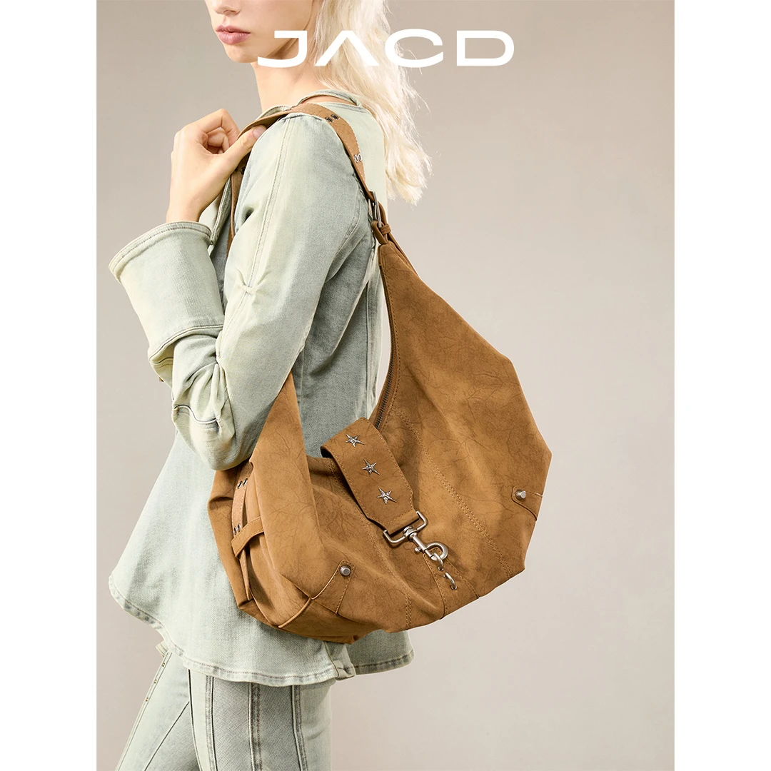 JACD【废土千金】美式复古做旧托特包2025新款大容量松垮单肩包女