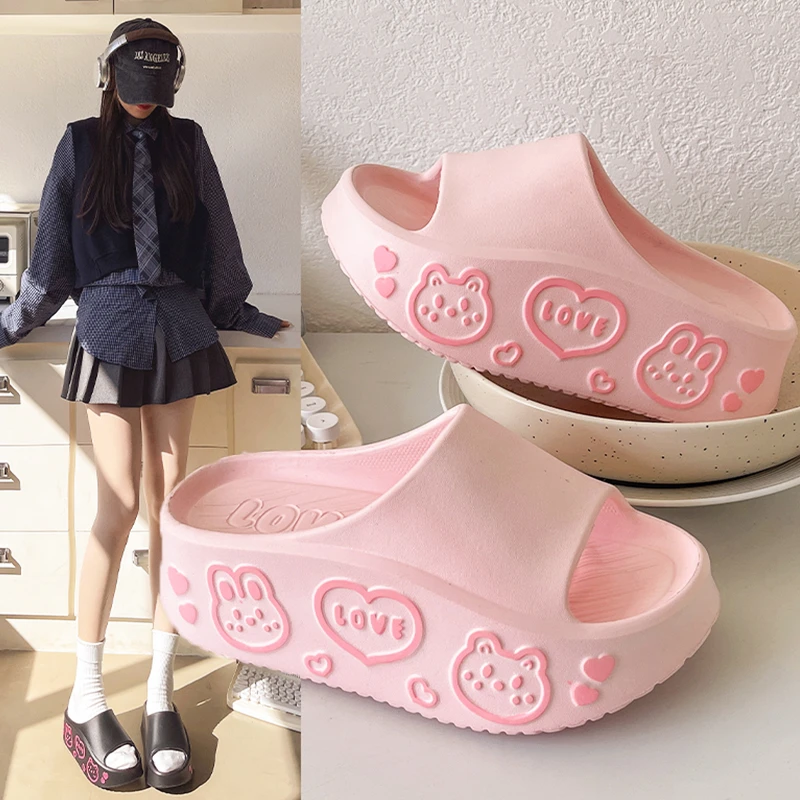 小高子厚底增高鞋女夏季新款轻便防臭不磨脚软底女士外穿网红拖鞋