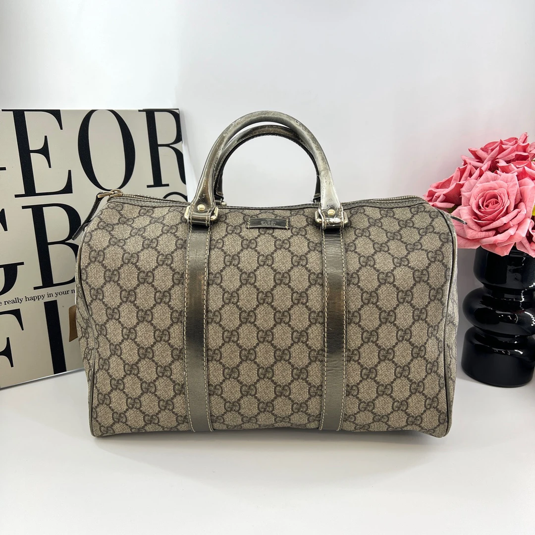 95新 GUCCI/古驰 7810/ 老花手提波士顿