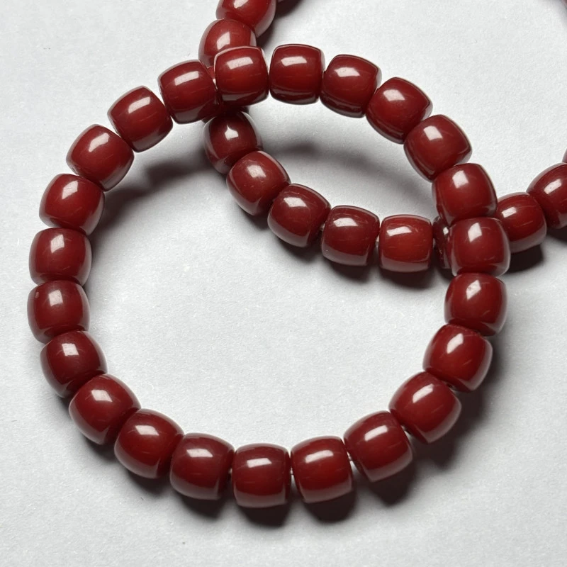 A843 朱供菩提直切桶珠手串10mm