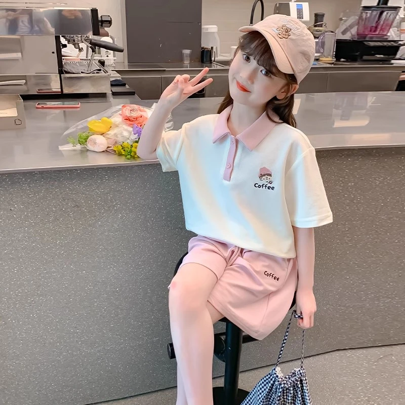 【陈思晨】女童夏装套装2025新款女孩洋气时髦儿童装夏季短裤两件套