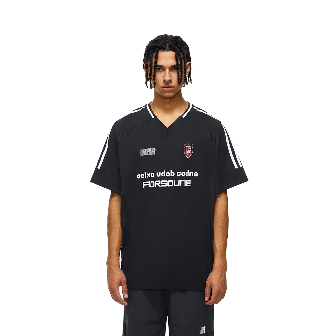 FDR官方店 城市运动V领速干织带短袖T恤男女夏季宽松情侣体恤上衣