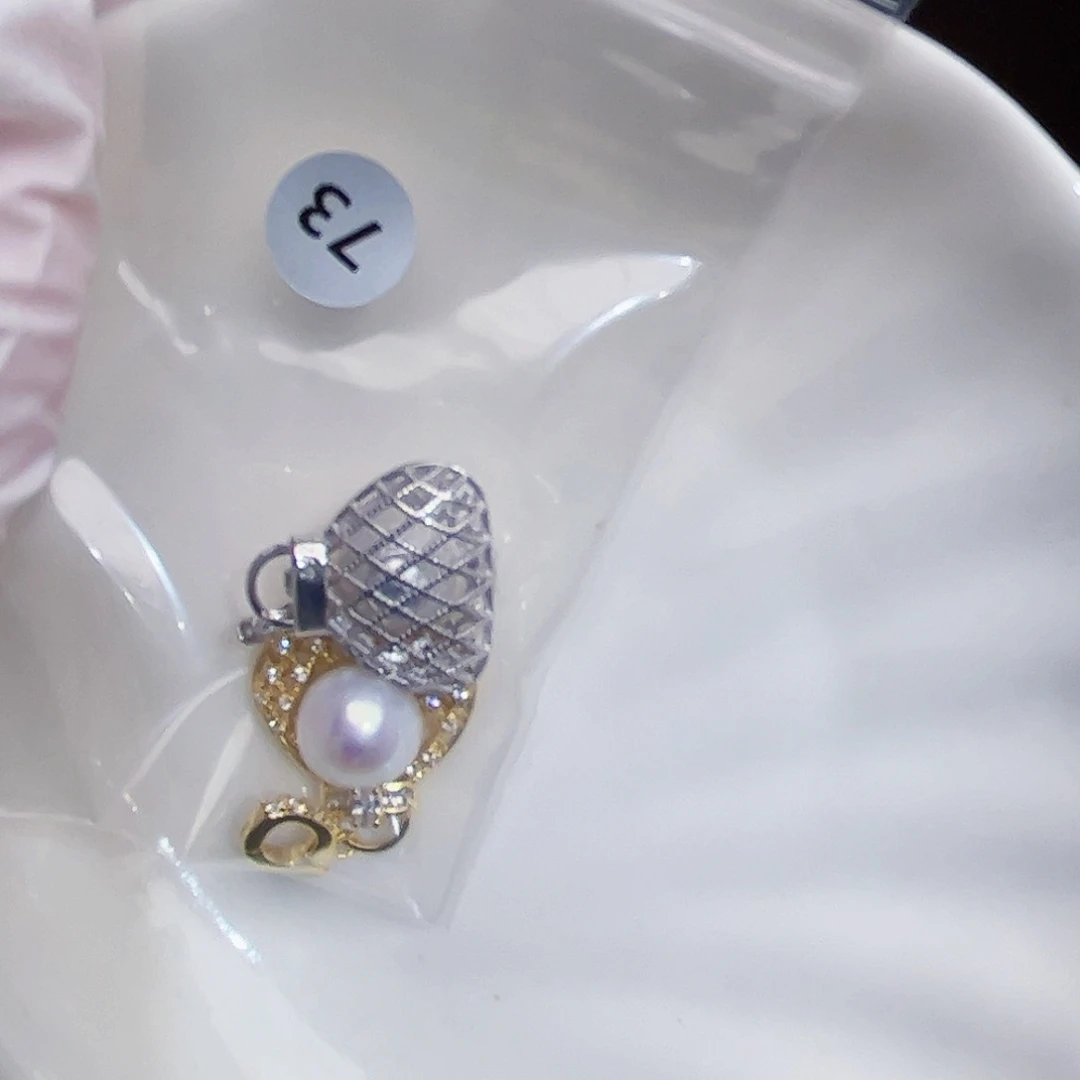 ****子耳饰银S925镶嵌淡水珍珠