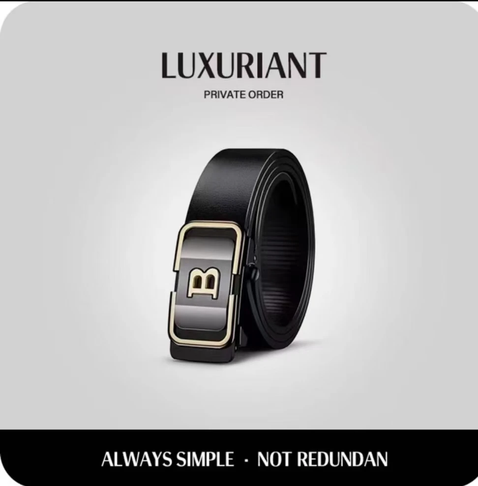 【新人专享】男士新款经典老B高档时尚韩版商务腰带无牙自动扣