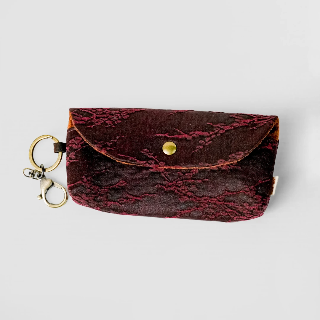 【慢蓝】冰梅安克拉红香云纱眼镜袋 19cm*10cm*3cm MLS383