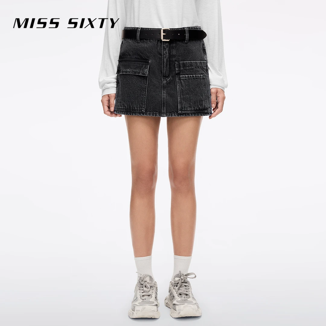 Miss Sixty2025夏季新款牛仔短裤女配腰带裙裤工装风复古休闲百搭