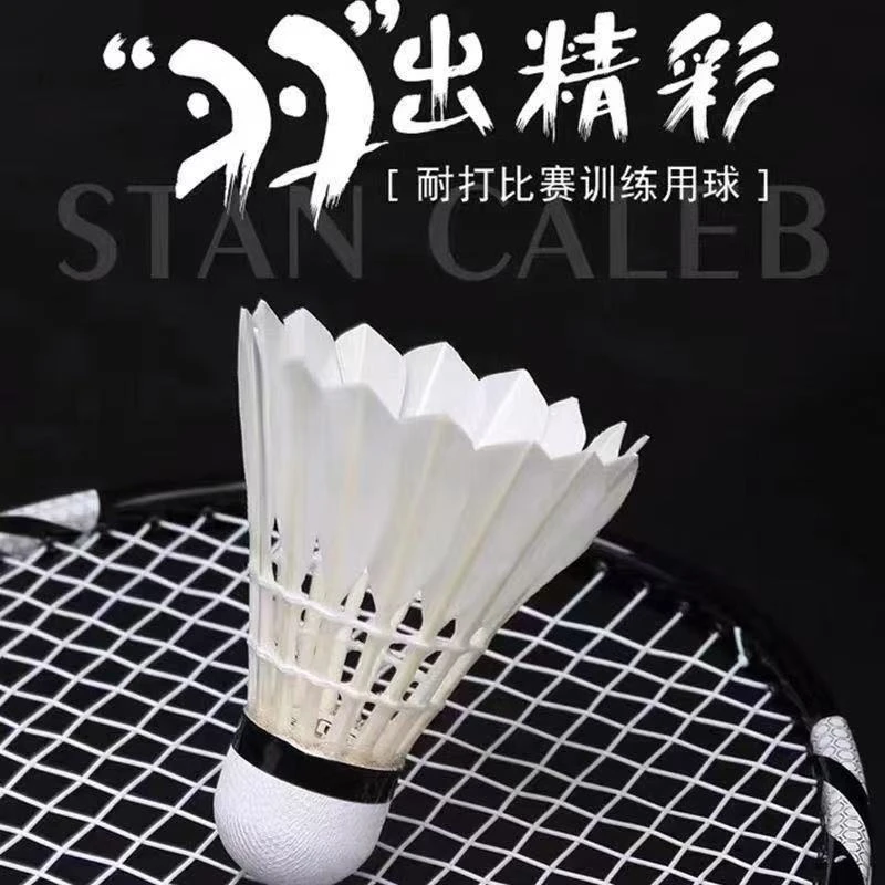 江山2号超耐打12只装防风全圆鹅毛羽毛球飞行稳定训练比赛用套装
