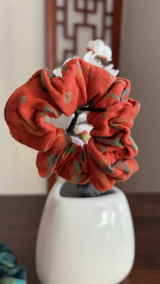 新款色织提花工艺棉发圈