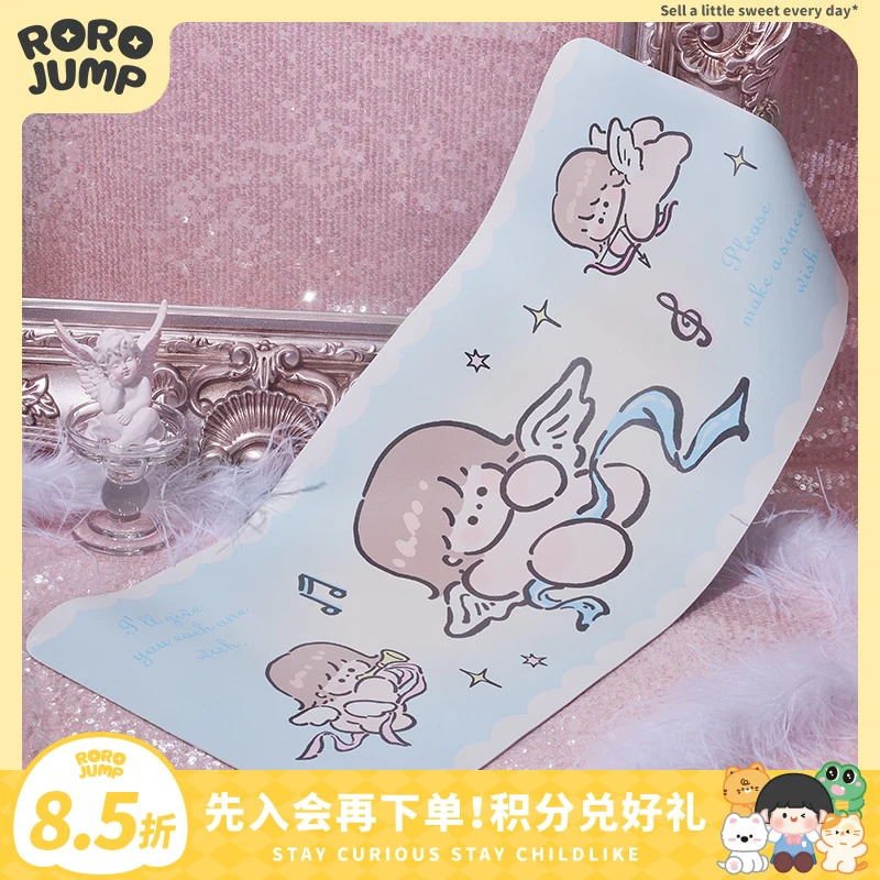 肉肉酱天使派对大号防水可爱简约电脑鼠标垫办公室宿舍皮革桌垫女