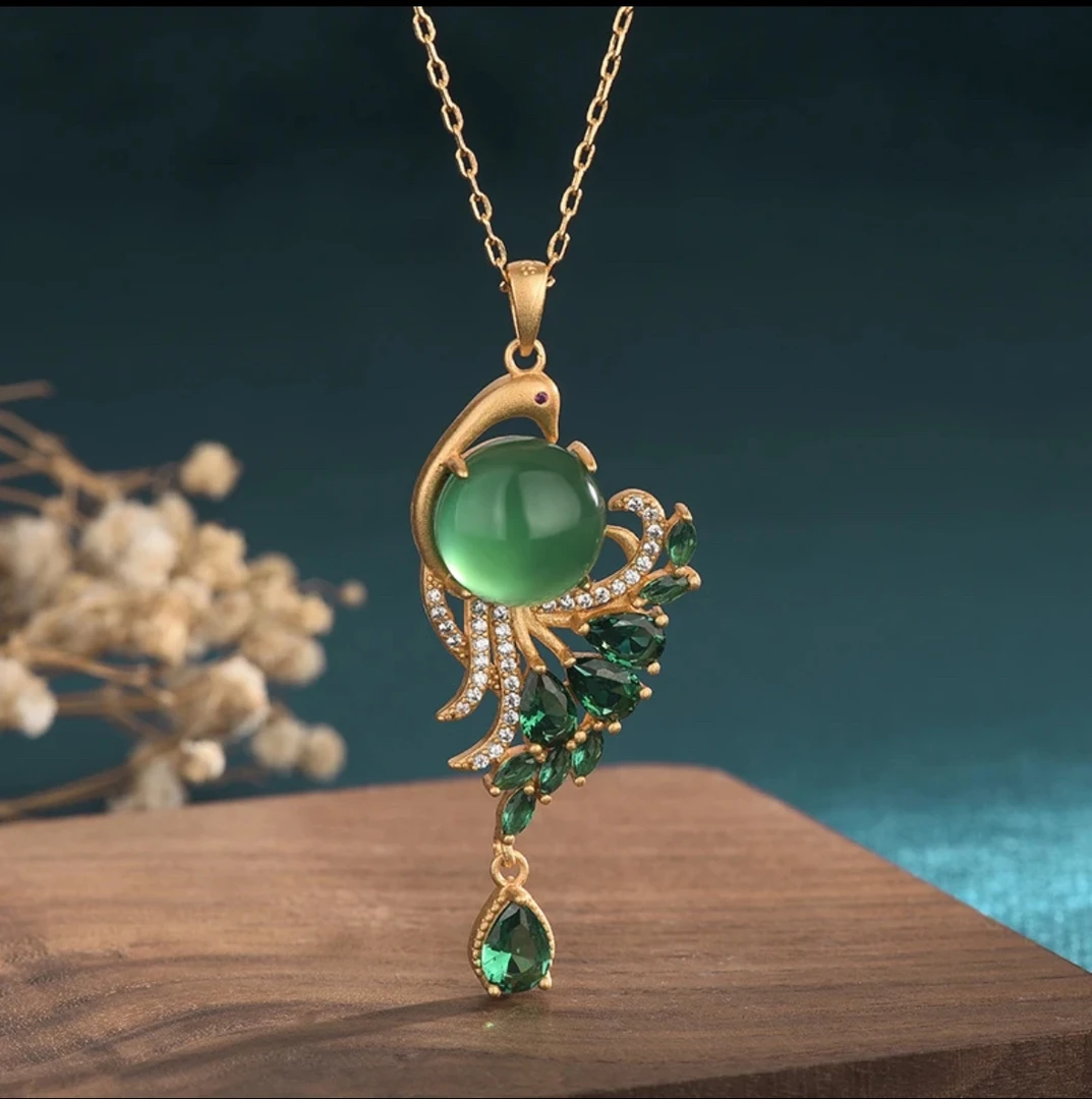 铜合金项链 中国风女原创设计素款轻奢镶嵌气质国风灵动链子A009