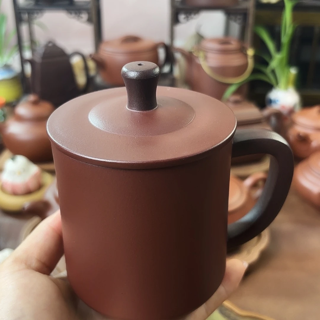 茶杯紫砂办公杯 双色杯 紫泥 320cc