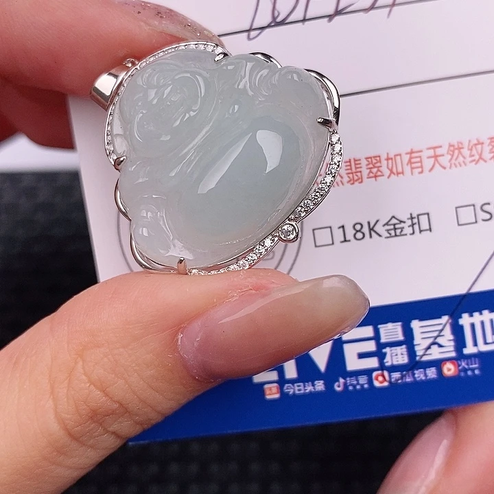 翡翠银S925镶嵌颈饰吊坠