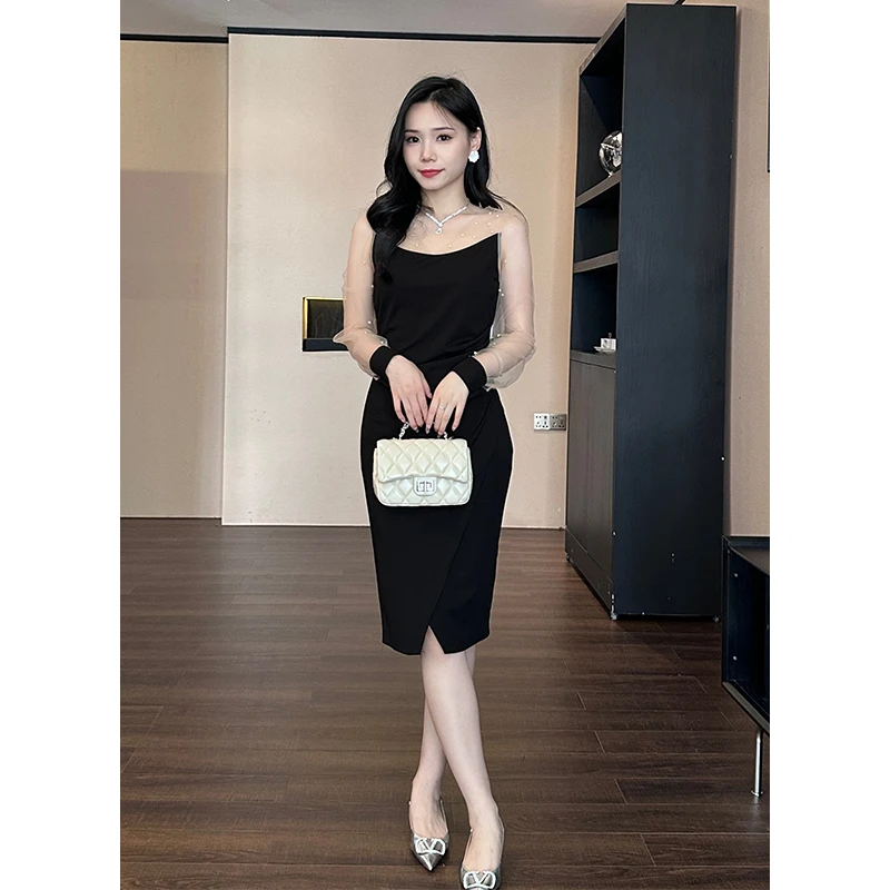 9989名媛网纱夏季收腰显瘦连衣裙QH