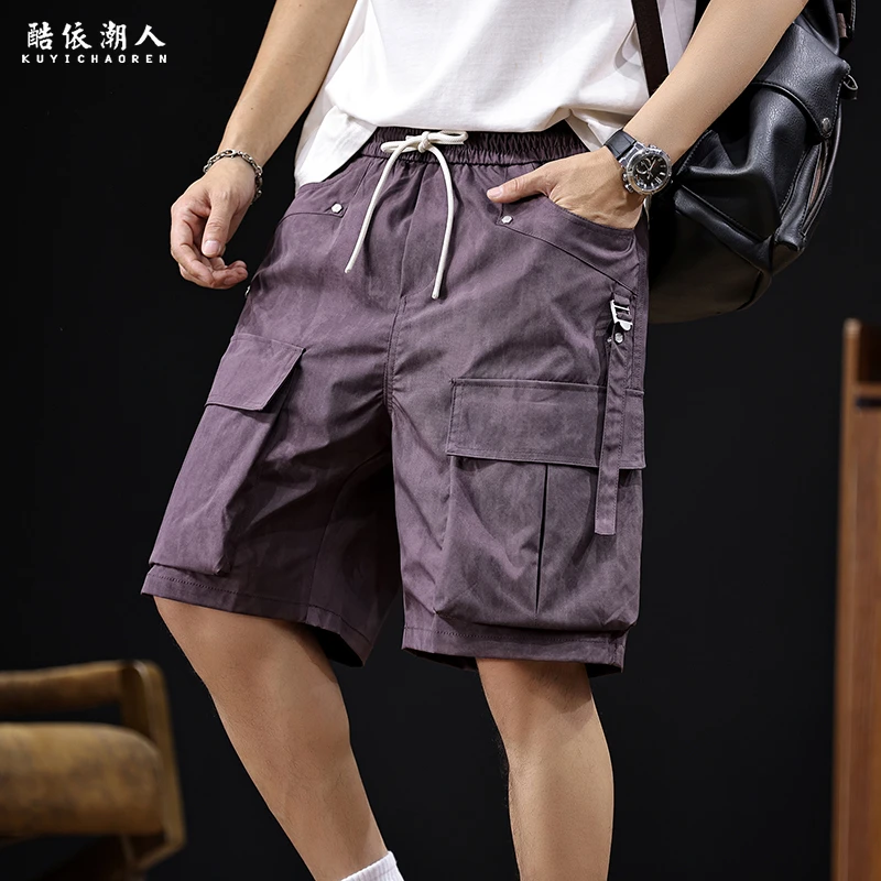 迷彩工装短裤男士五分裤2025新款夏季宽松大码潮牌休闲速干中裤夏