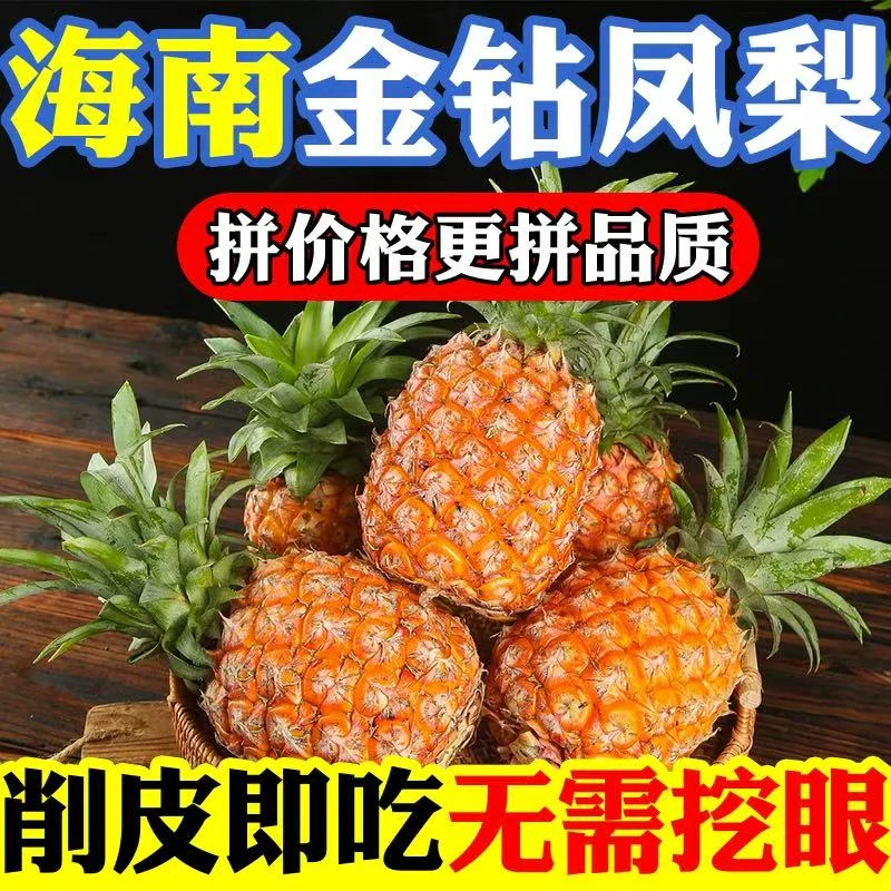 【海南直发】正宗海南金钻凤梨产地直发酸甜爽口果园直发