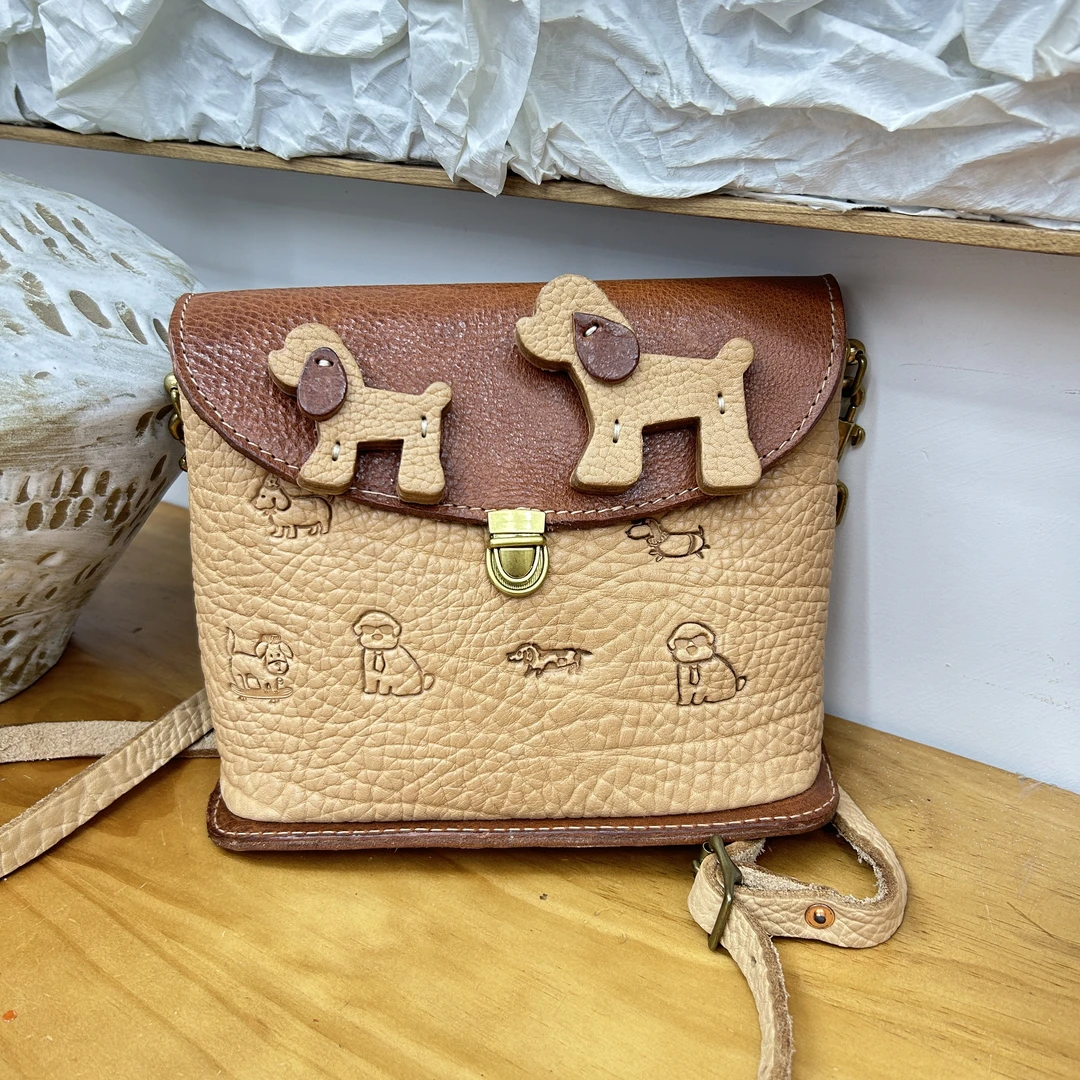 原生原物治愈系滑板狗斜挎包