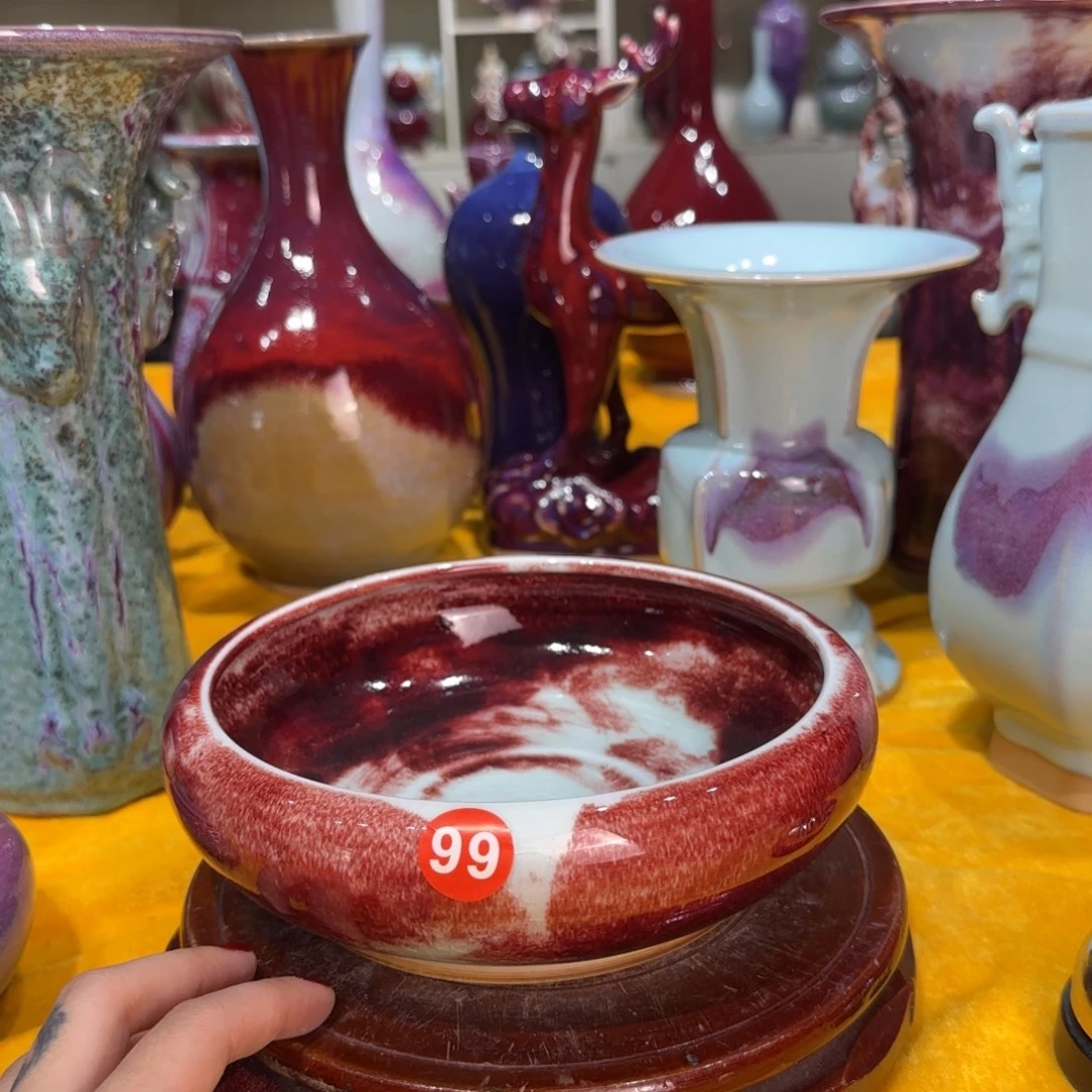 摆件瓷郑家钧窑摆件