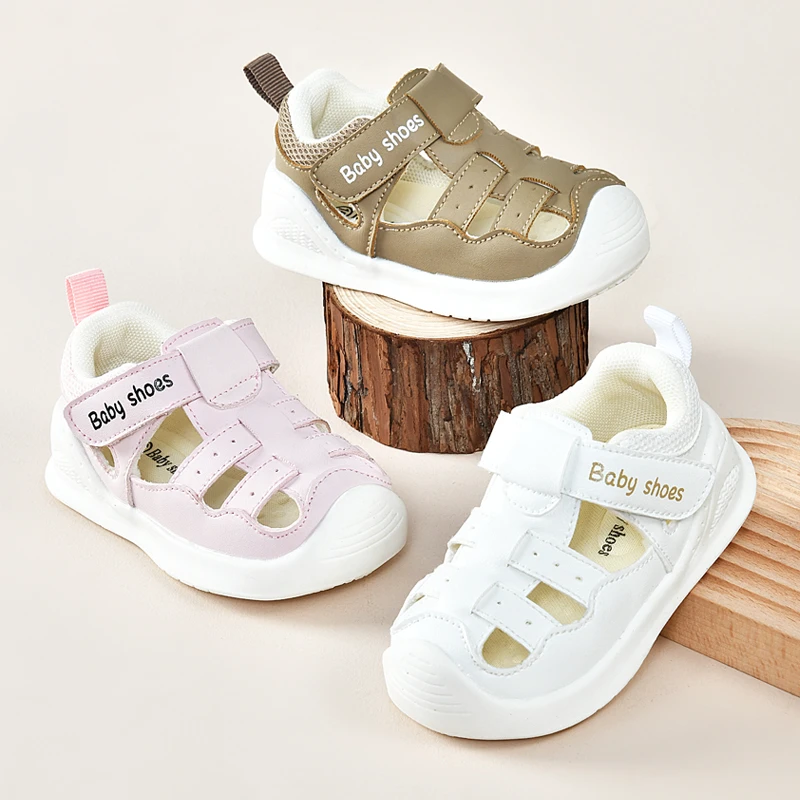 夏季宝宝学步机能防滑舒适镂空玩水凉鞋皮面凉快