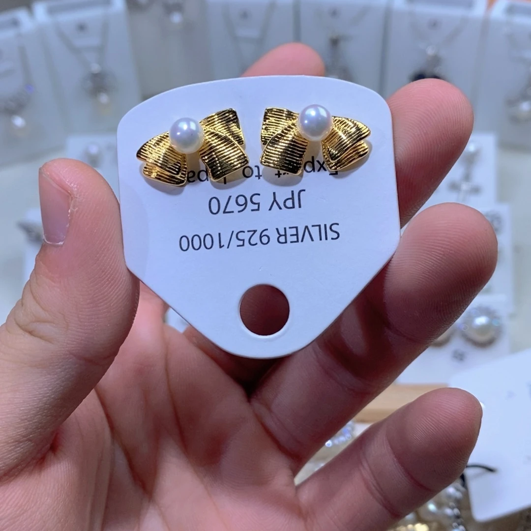 淡水珍珠耳坠银S925镶嵌