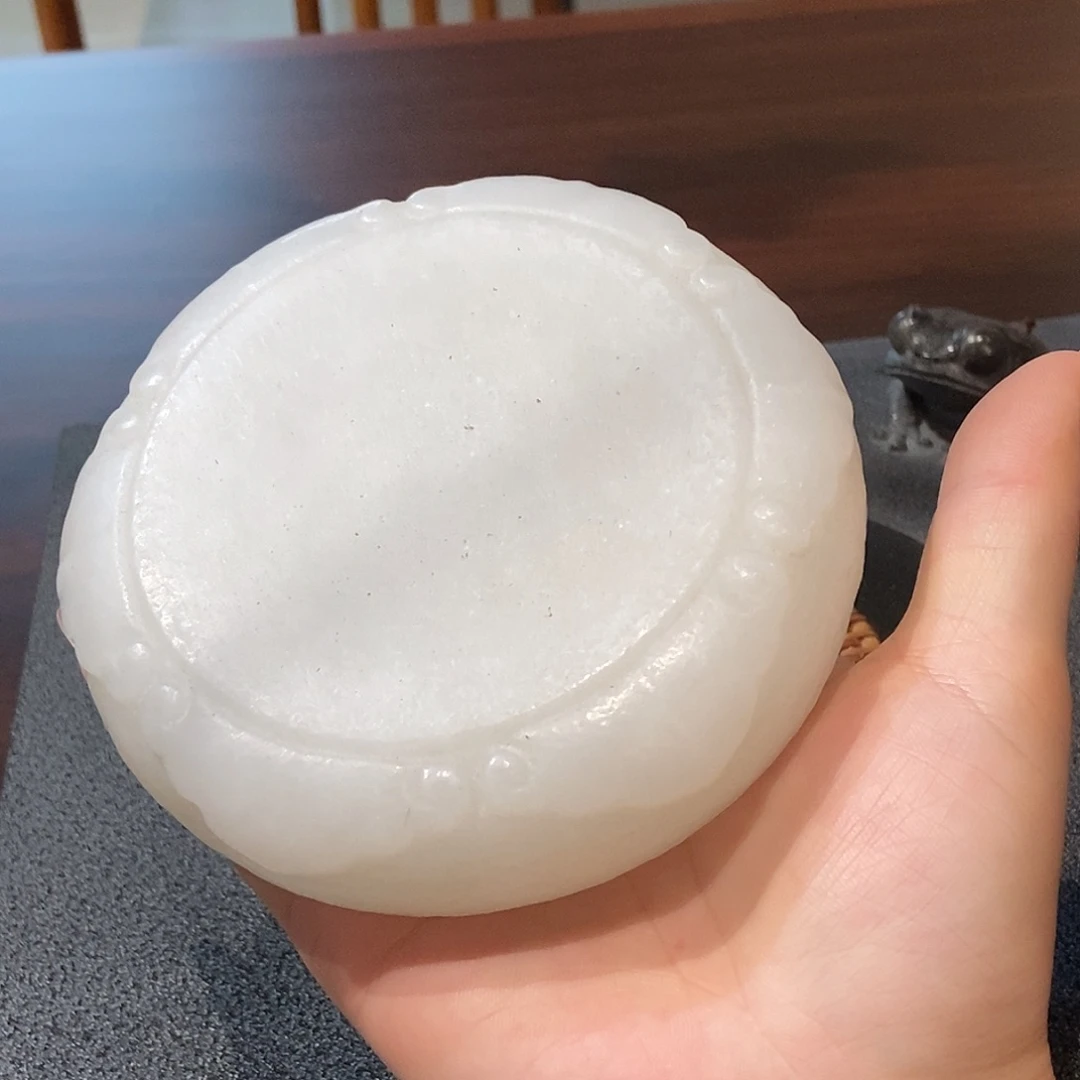 土耳其白玉白雪公主如意壶承底座11.5cm