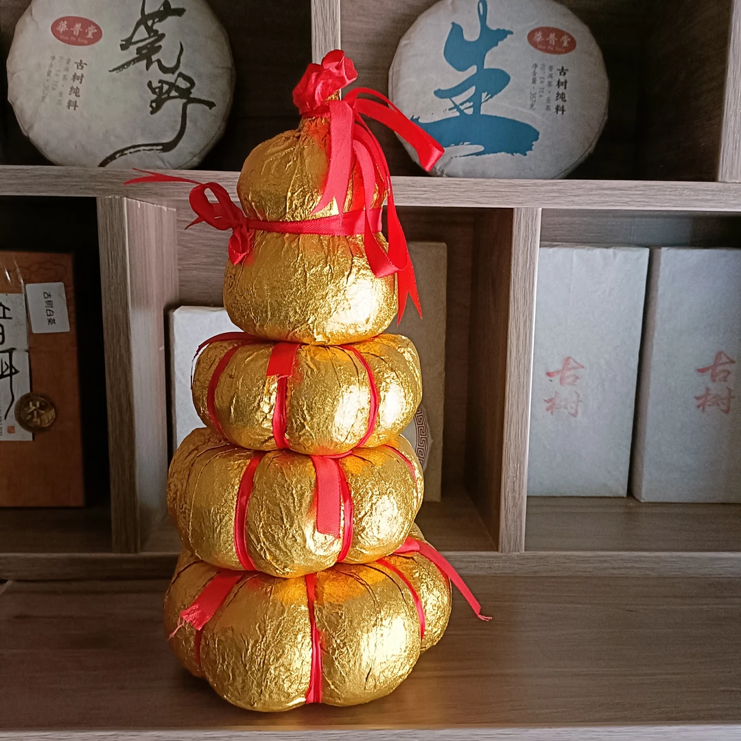 云南大叶种茶压制工艺品金葫芦(5公斤)一对