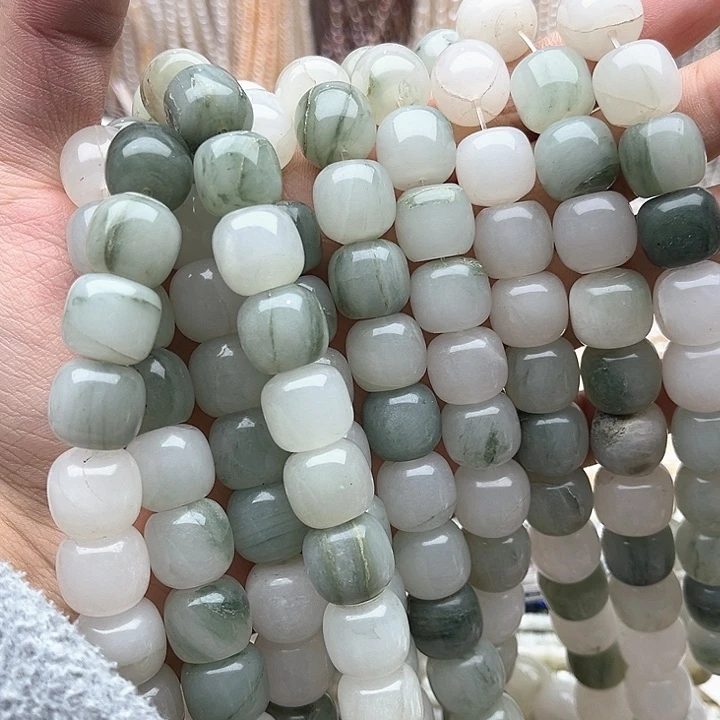未镶嵌玛瑙/玉髓珠宝半成品一条14/12mm左右天山翠老型珠