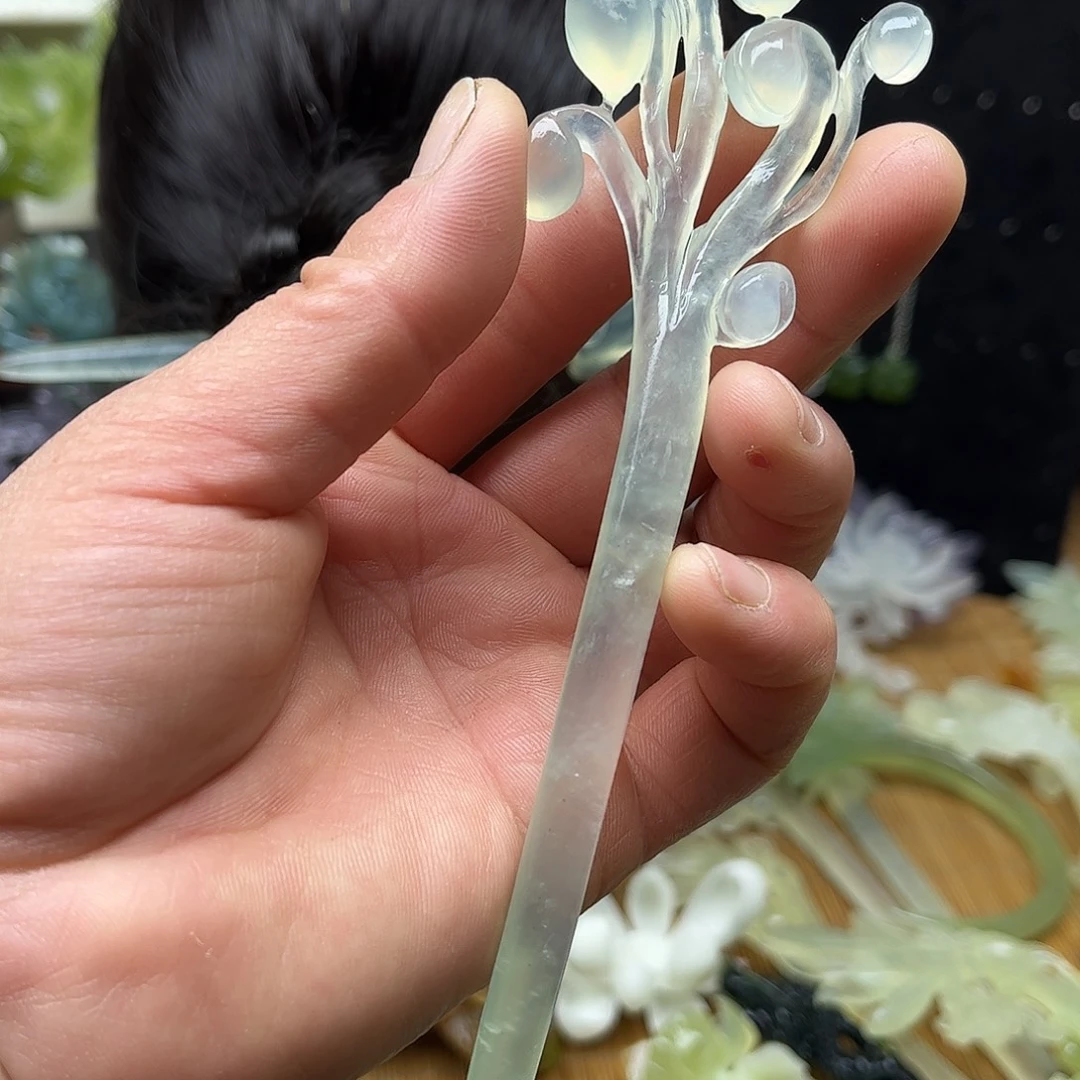 非金属天然岫玉发簪