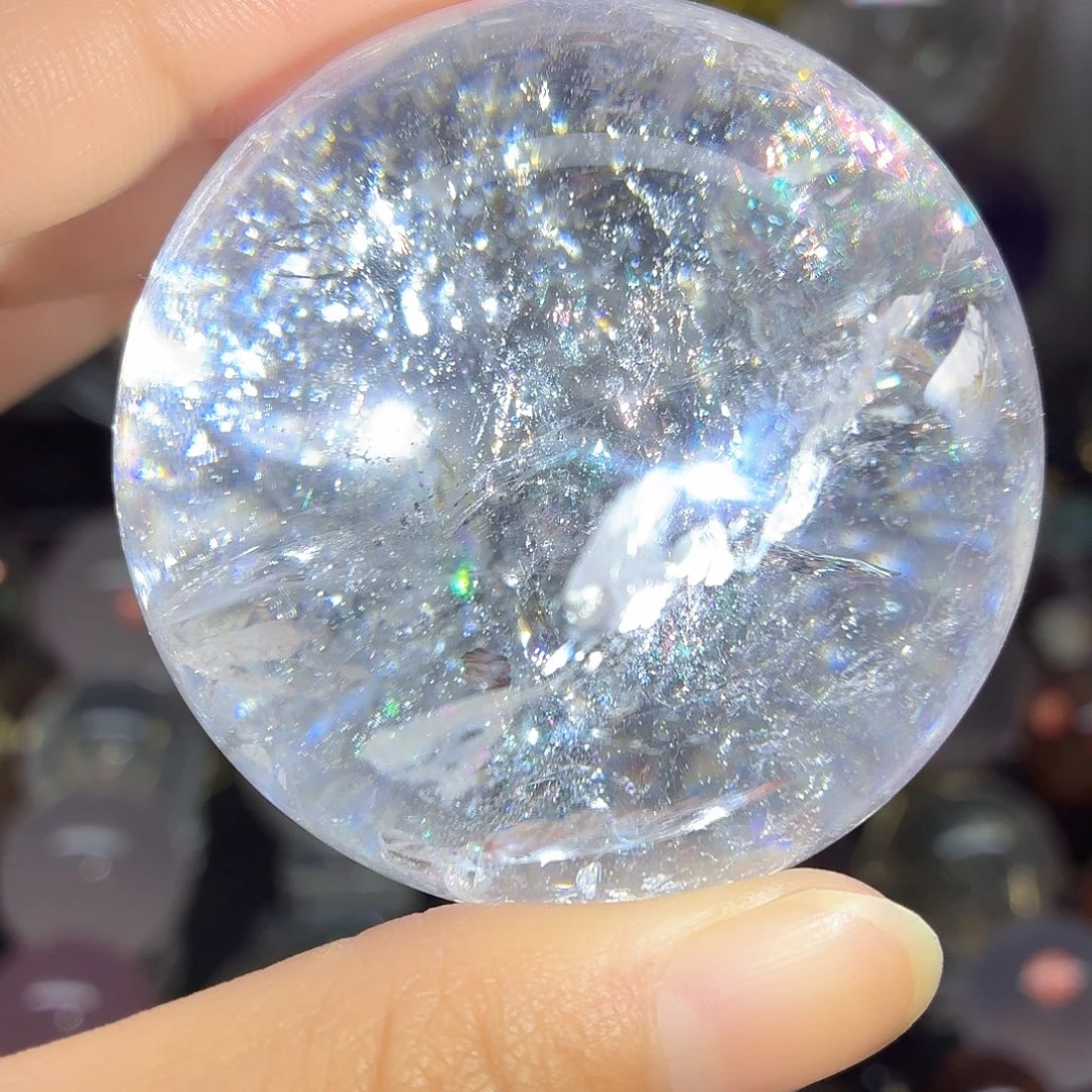 珠宝半成品未镶嵌水晶白水晶爆彩5.6