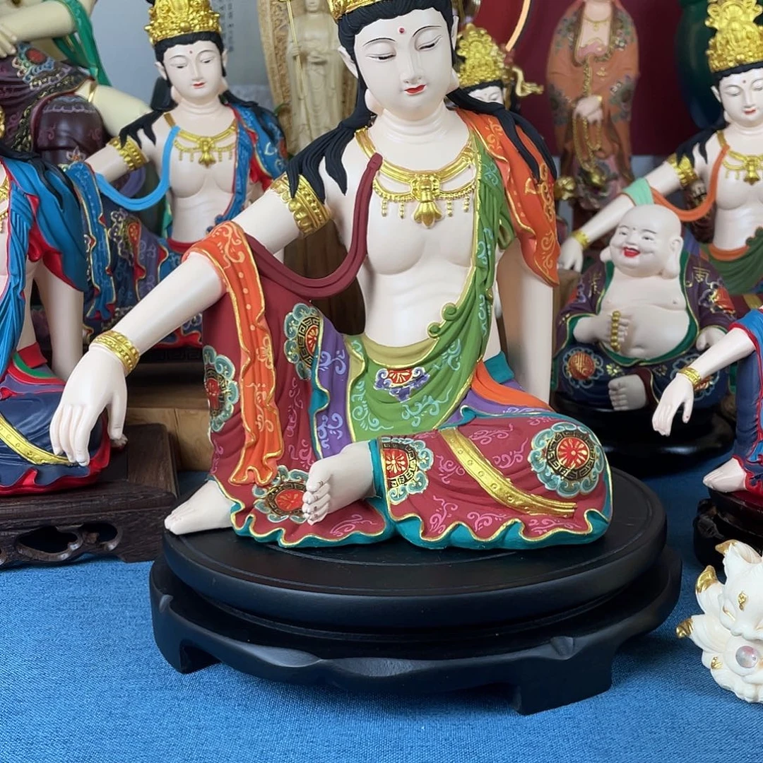 鸡***天石材自在观音摆件30高端