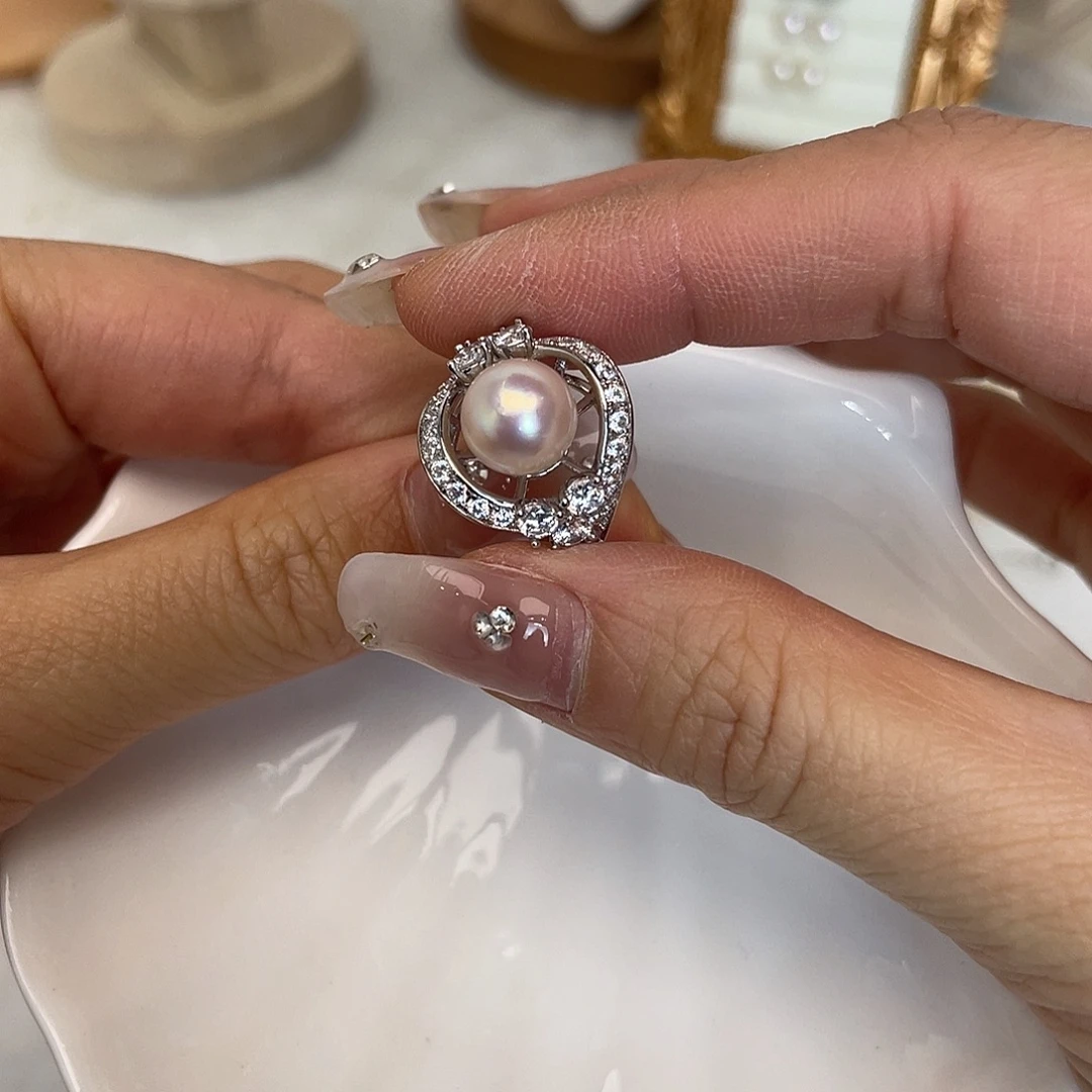 海水珍珠戒指银S925镶嵌