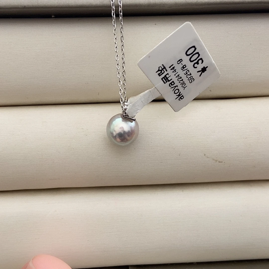 海水珍珠银S925镶嵌颈饰