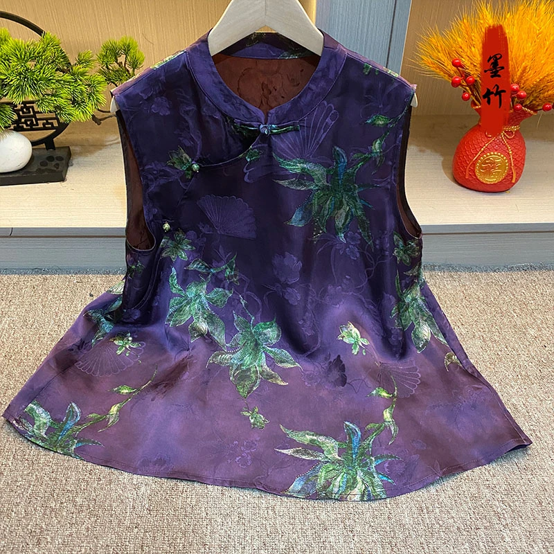 【71072】新中式中国风时尚高级感气质女士上衣气质提花宽松圆领