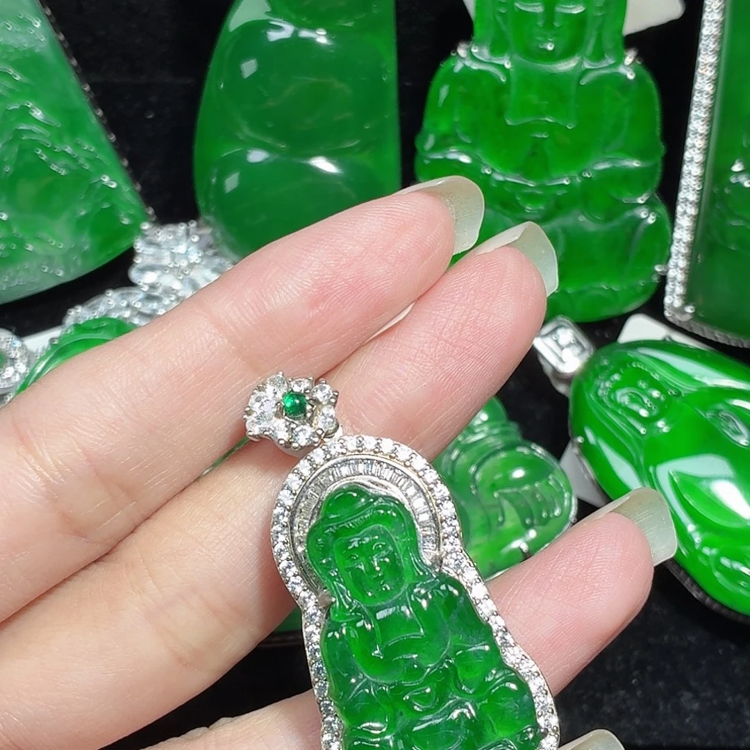 翡翠银S925镶嵌颈饰