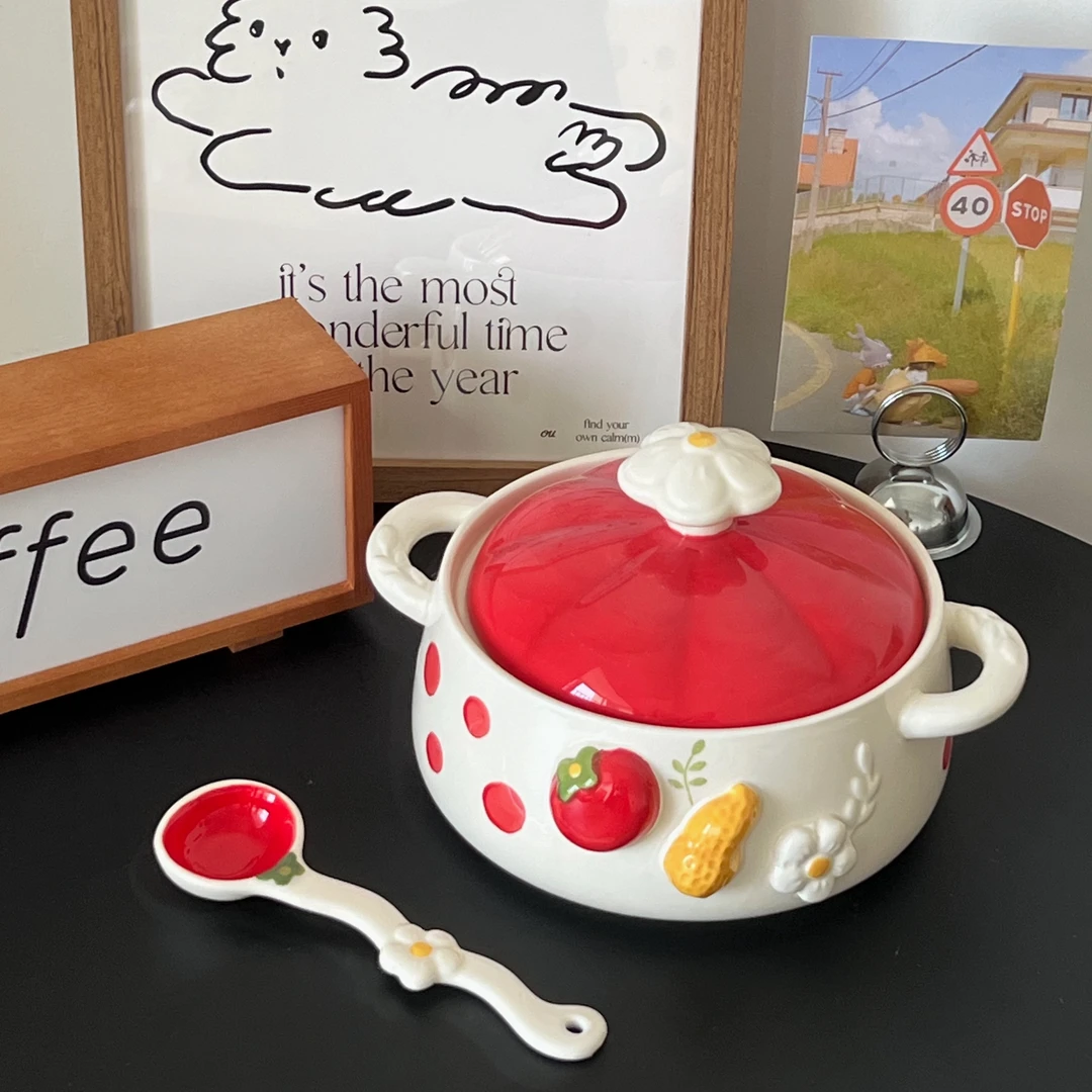 可爱好柿花生泡面碗陶瓷餐具家用高颜值碗汤碗螺蛳粉面碗生日礼物