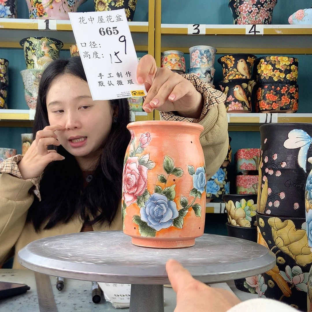 陶景德镇手工花盆665