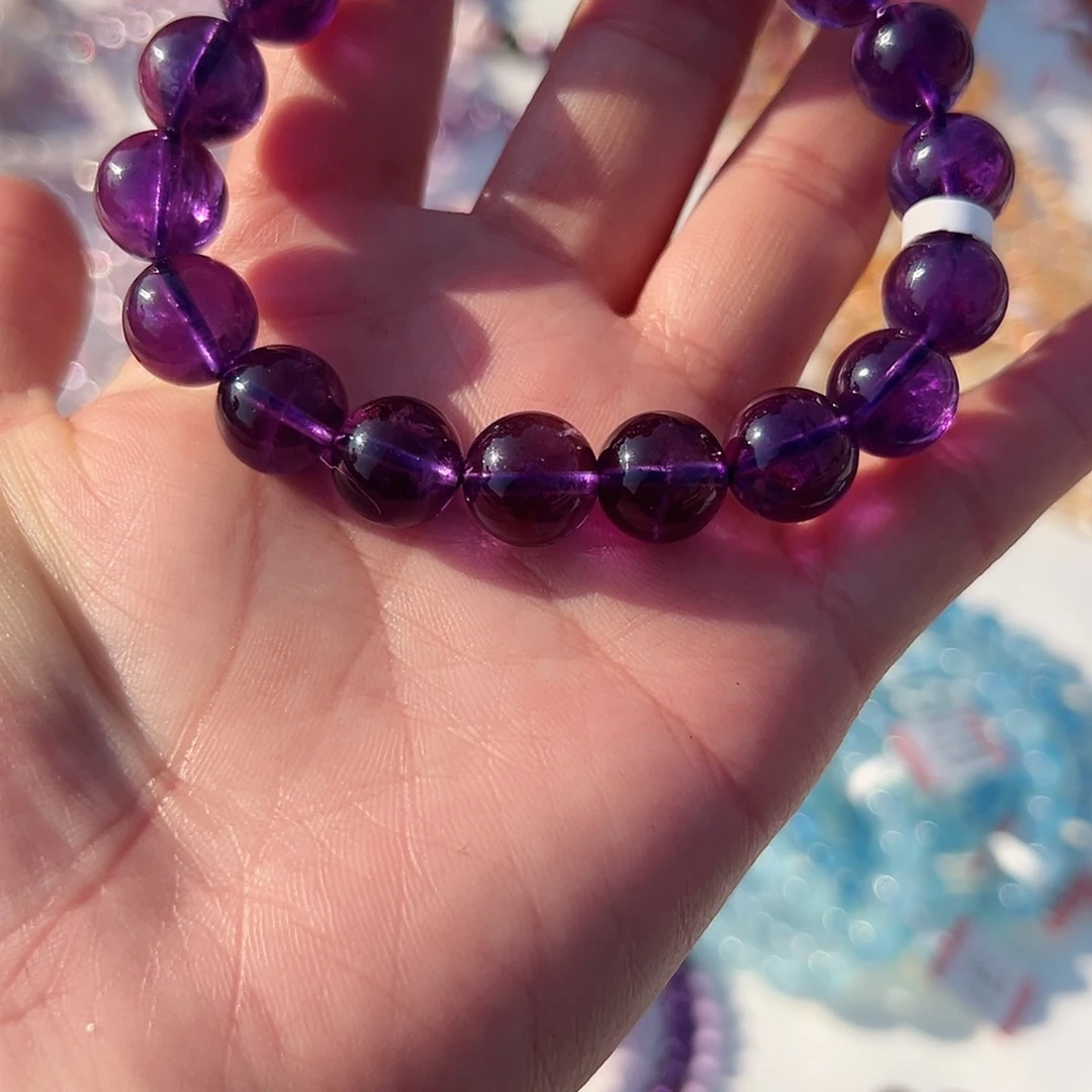 水晶手链未镶嵌乌拉圭紫水11mm➕