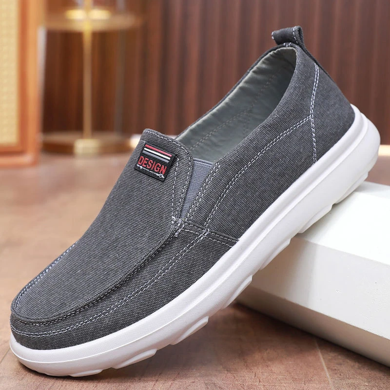 春秋季老北京布鞋男单鞋一脚蹬防滑软底舒适中老年厚底老人爸爸鞋