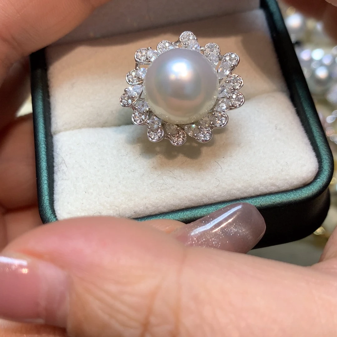 海水珍珠戒指银S925镶嵌