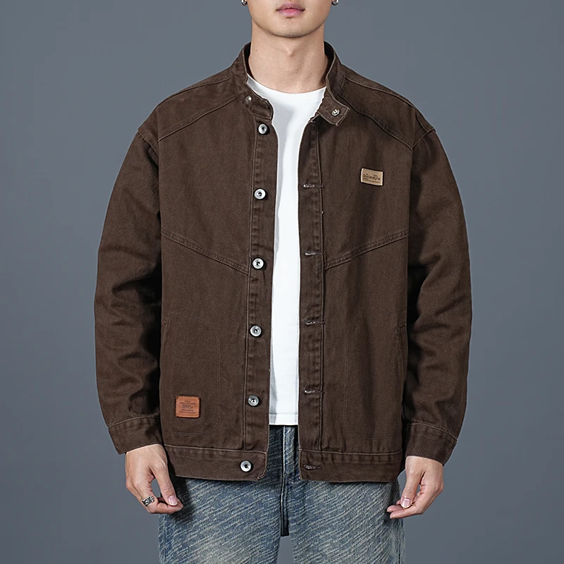 纯棉飞行夹克百搭园领宽松大码时尚夹克外套