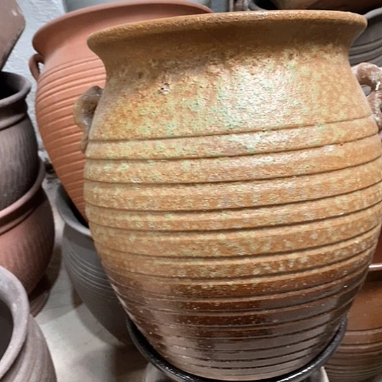 紫砂花盆口24高度30双拼色