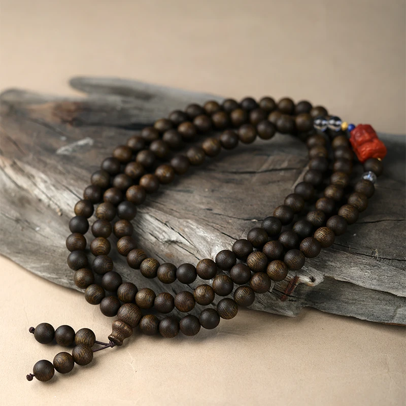 沉香【海博专属】沉水富国岛倒架留疤08mm×108颗多圈设计