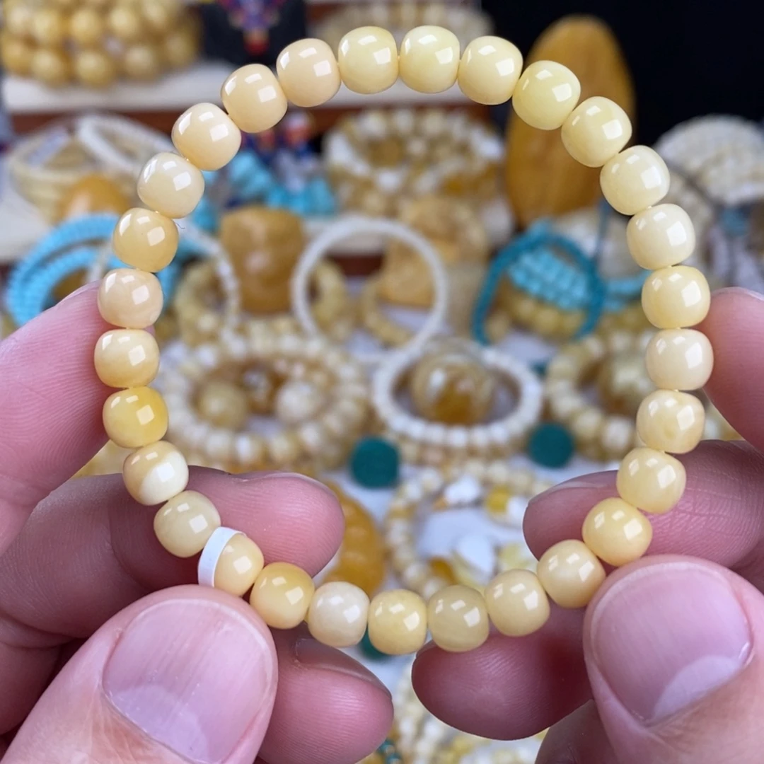 蜜蜡未镶嵌手链浓蜡满蜡7mm高桩