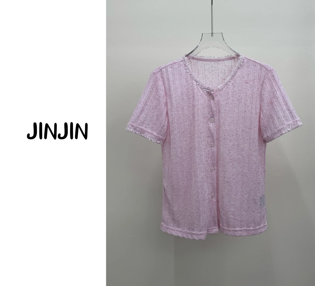 【JINJIN】2025夏季新款小众设计T恤短袖（3683）NO退NO换