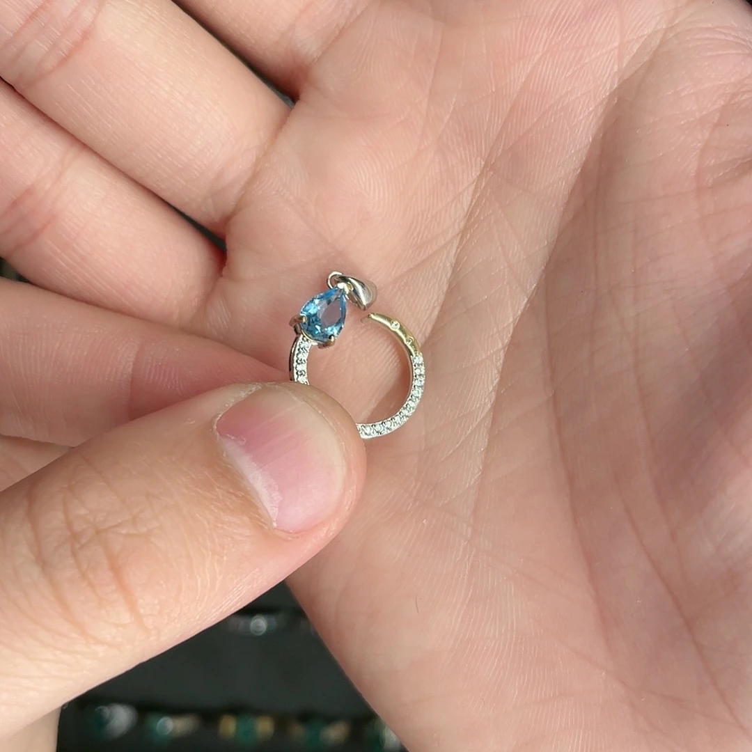 托帕石吊坠(赠链)银S925镶嵌