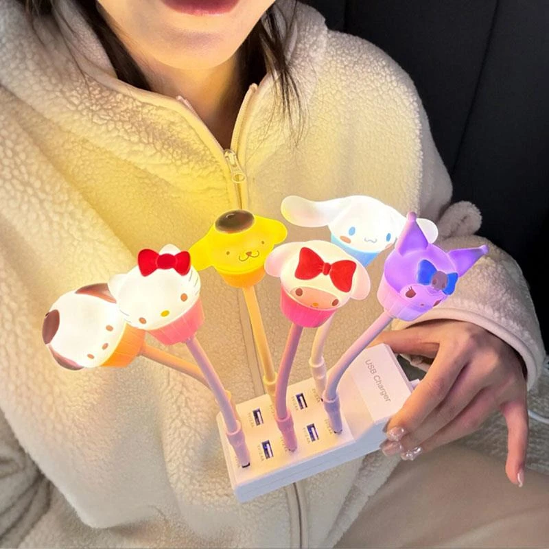 hellokitty声控小夜灯三丽鸥语音智能喊话亮灯USB宿舍灯伴睡夜灯