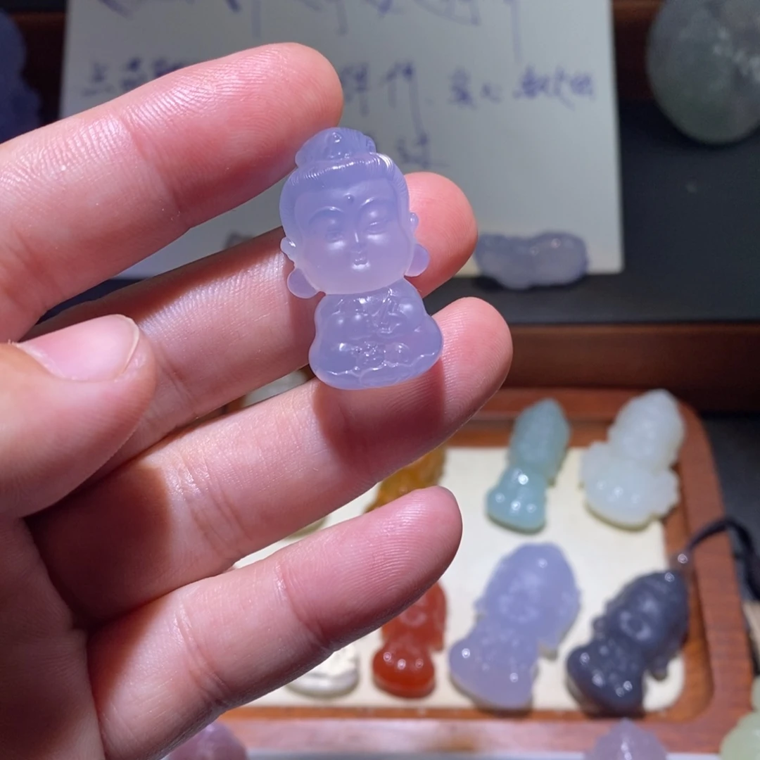 迷***童玛瑙/玉髓未镶嵌颈饰文殊宝宝