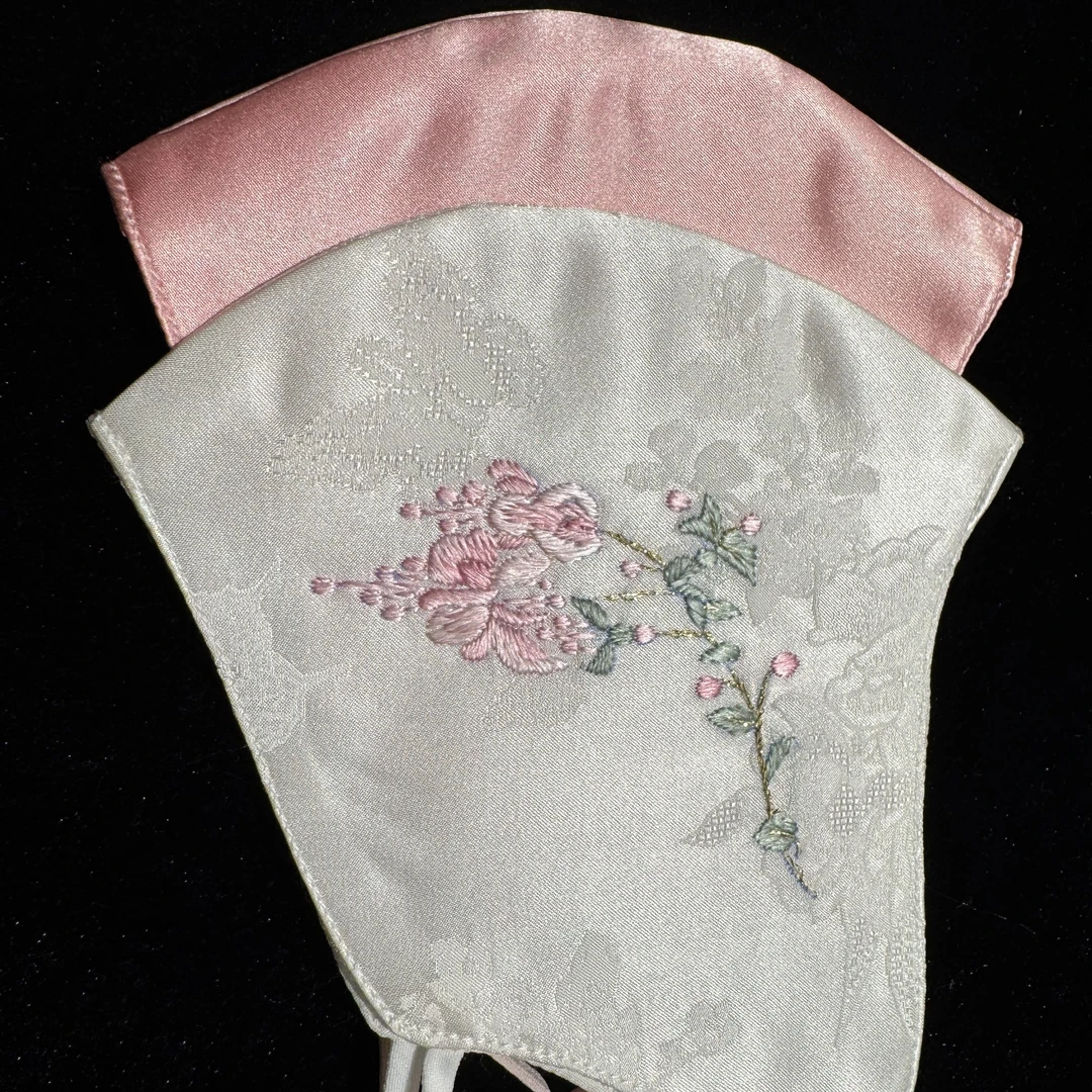 非遗手工刺绣防紫外线透气紫色防尘防晒女防晒口罩绿色成人口罩