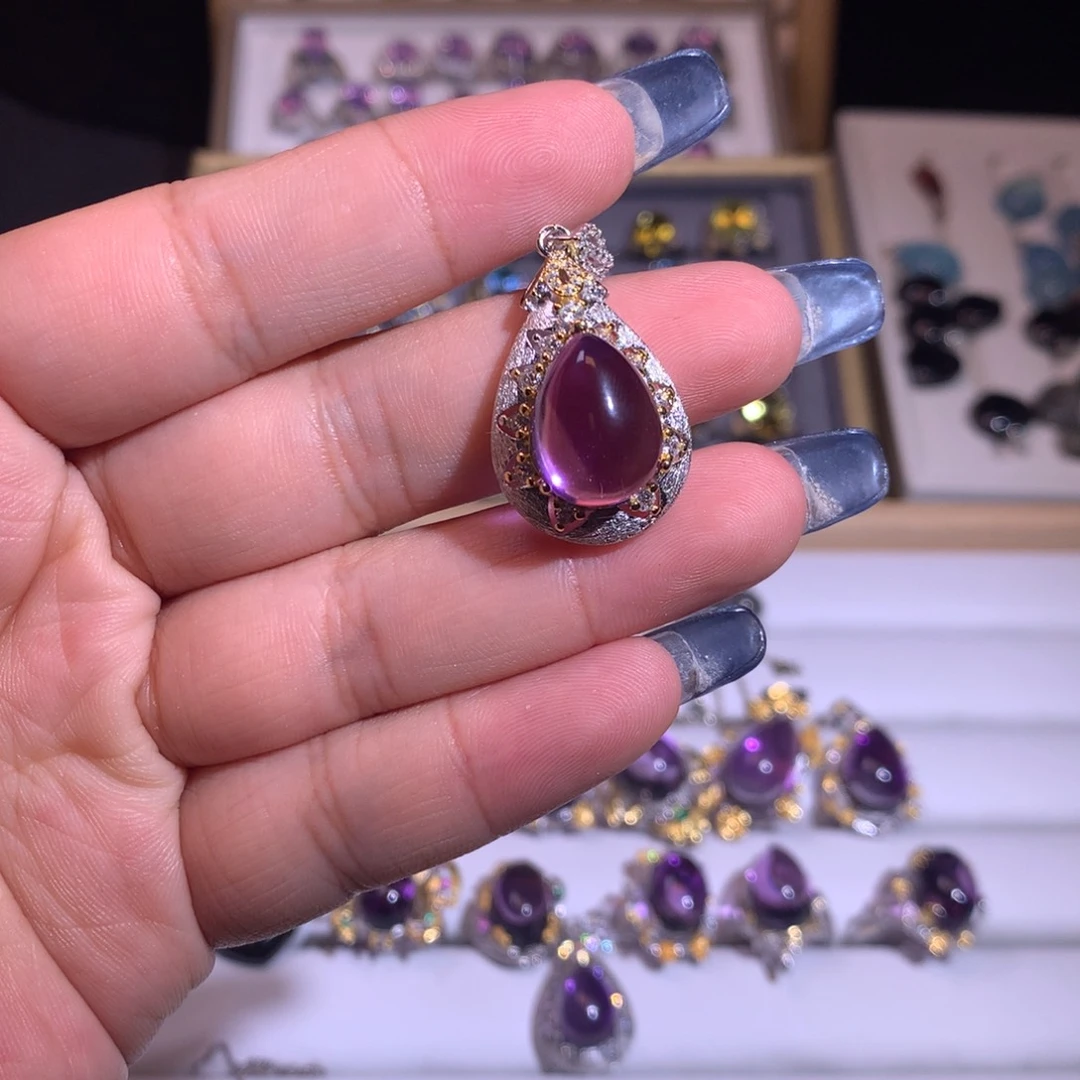 【闪购商品】烟晶戒指银S925镶嵌?**Y