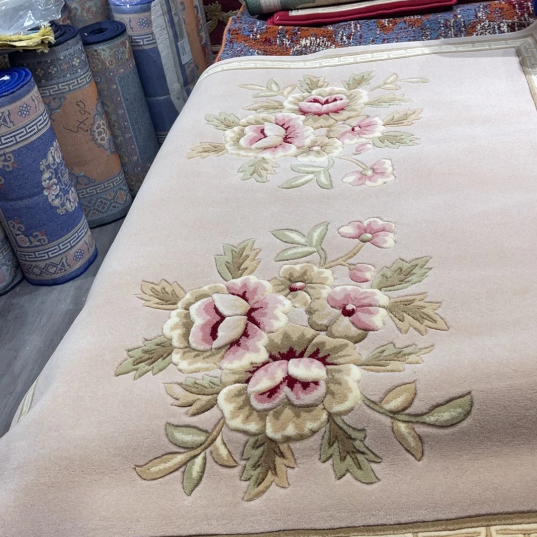 羊毛90×130纯羊毛立体花