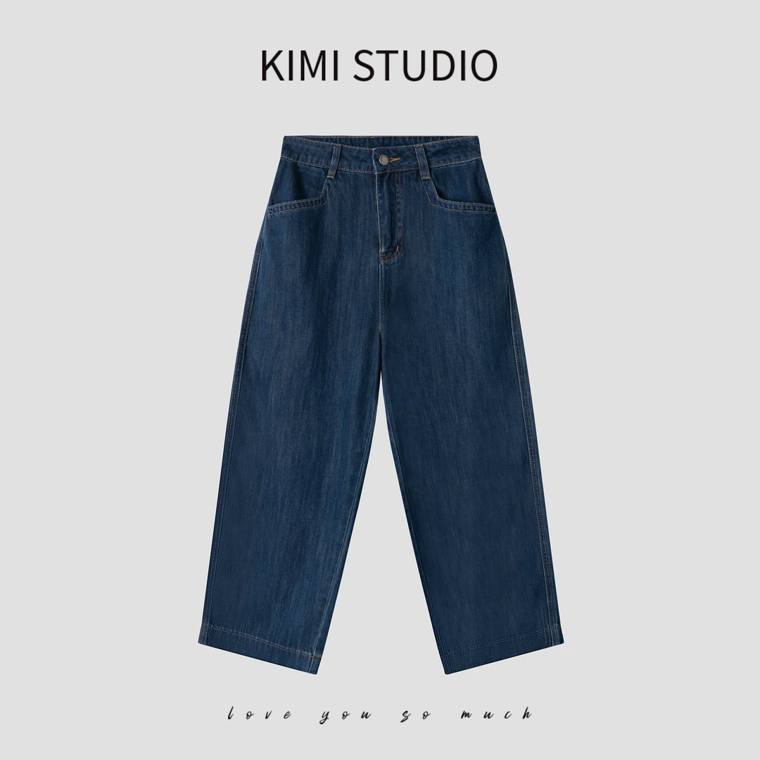 SS251381  夏季莫代尔棉九分直筒牛仔裤